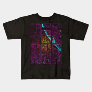 Vienna, Austria City Map Typography - Neon Kids T-Shirt